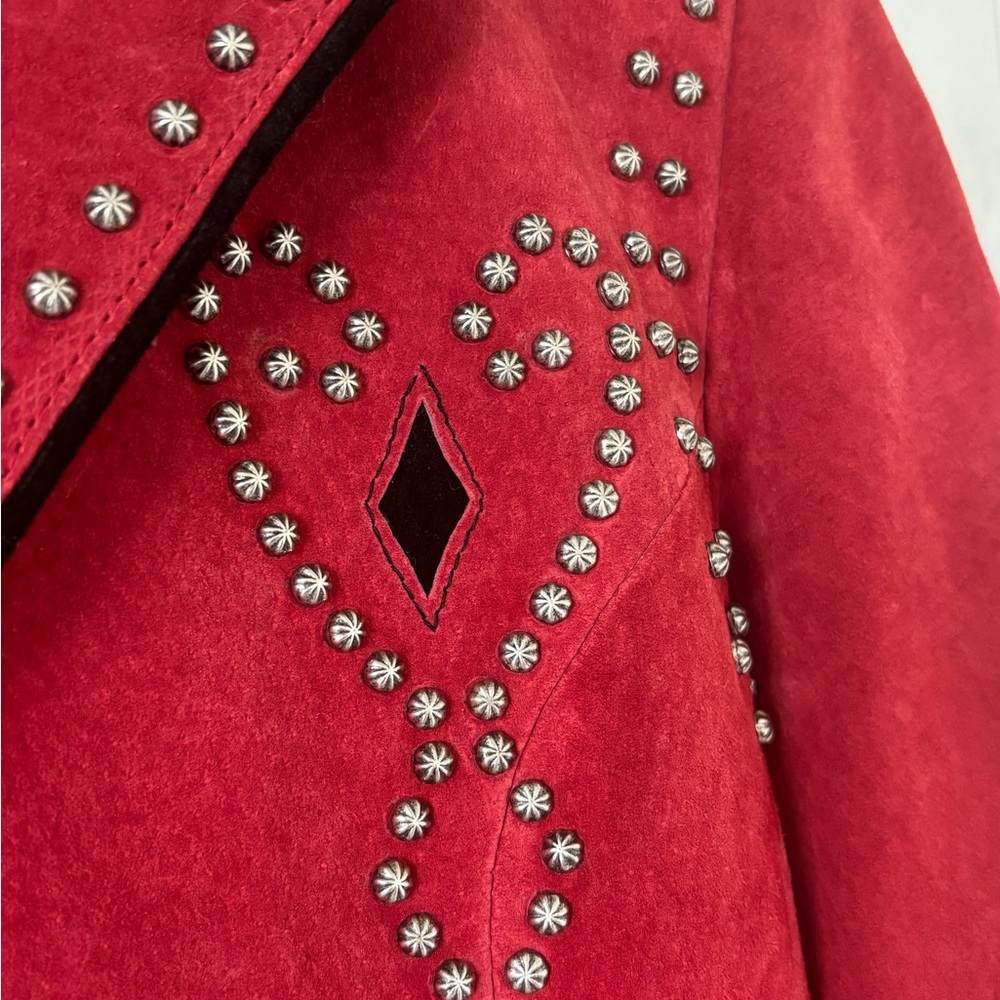 Scully Women's Red Genuine Suede Blazer with Stud Accents - Picture 8 of 8